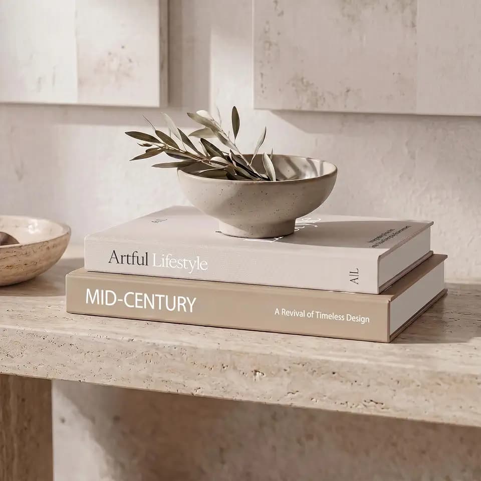 Aesthetic Decorative Books Set of 2 - Stylish Boxes for Coffee Table Decor