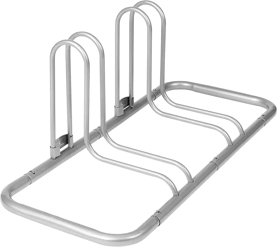 Retrospec Stash Rack Bike Floor Stand Bicycle Storage Organizer for Mountain Bike, Road Bike, Weather Resistant Fine Powder Steel Coating Fits Wheels up to 3"