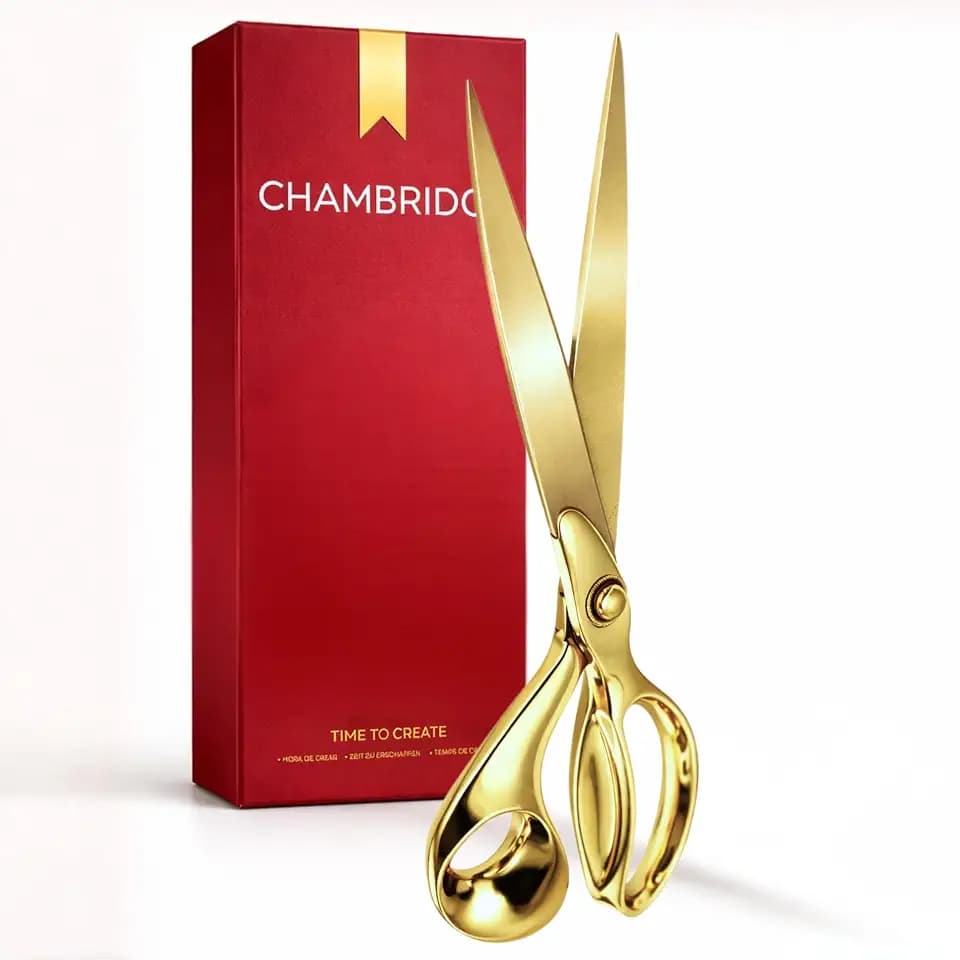Gold Ribbon Cutting Ceremony Scissors – 11 Inch Grand Opening Scissors Gold with Golden Blades for Special Events Business Openings and Inaugurations