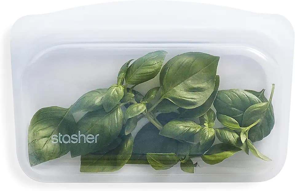 Stasher Premium Reusable Silicone Food Storage Snack Bag, Clear, 12 oz
