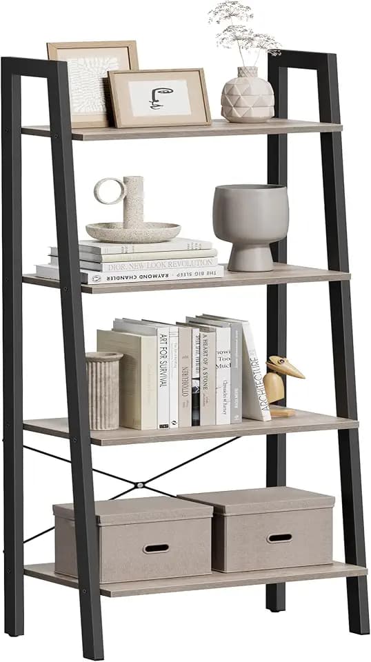 VASAGLE Ladder Shelf, Bookcase Book Shelf, Storage Shelves, 4-Tier, 22In
