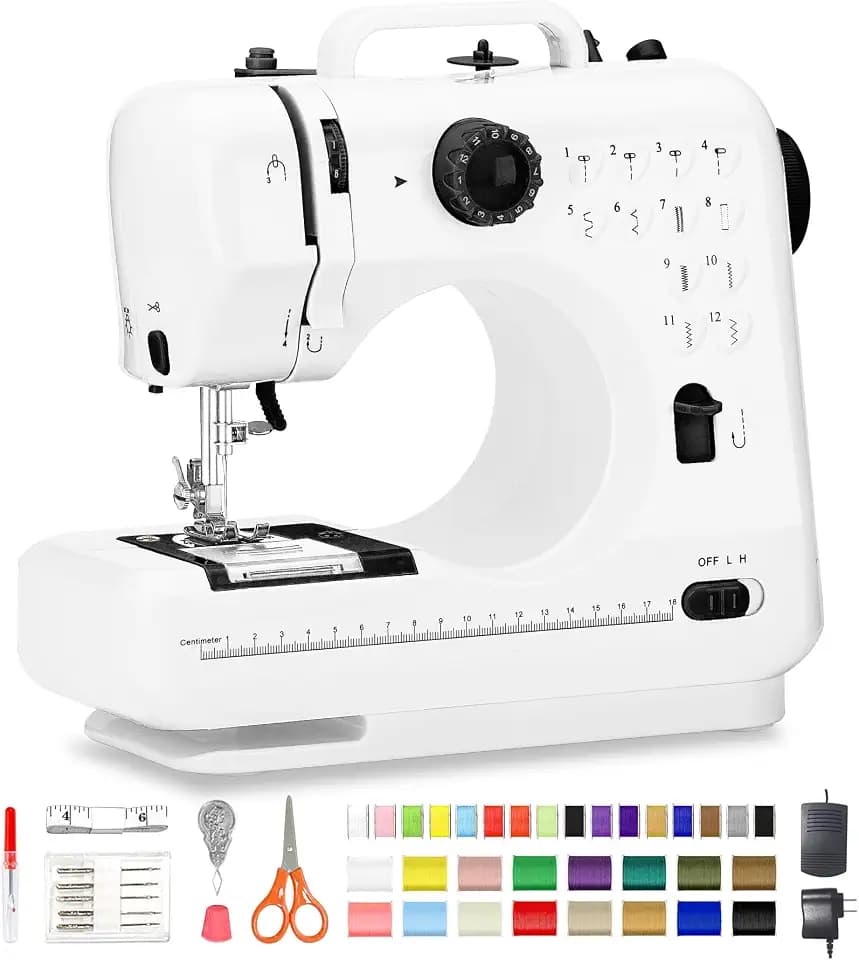 Sewing Machine for Beginners, Mini Sewing Machine with 12 Built-in Stitches, Kids Sewing Machine with Foot Pedal, High-Low Speeds, Portable Sewing Machines and Sewing Enthusiasts (505)