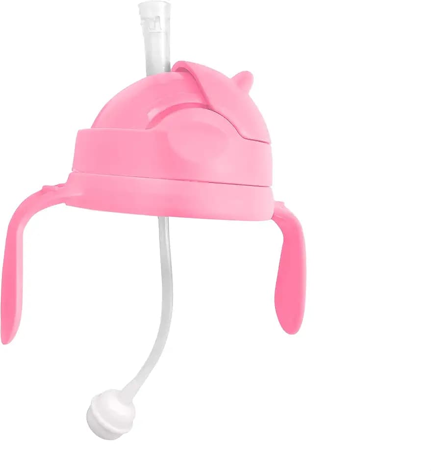 3-in-1 Weighted Straw Sippy Cup Conversion Kit for Comotomo Bottles | Versatile, Leak-Proof - Easy-to-Use Solution for Babies and Toddlers | Compatible with 5oz & 8oz Bottle (Pink)