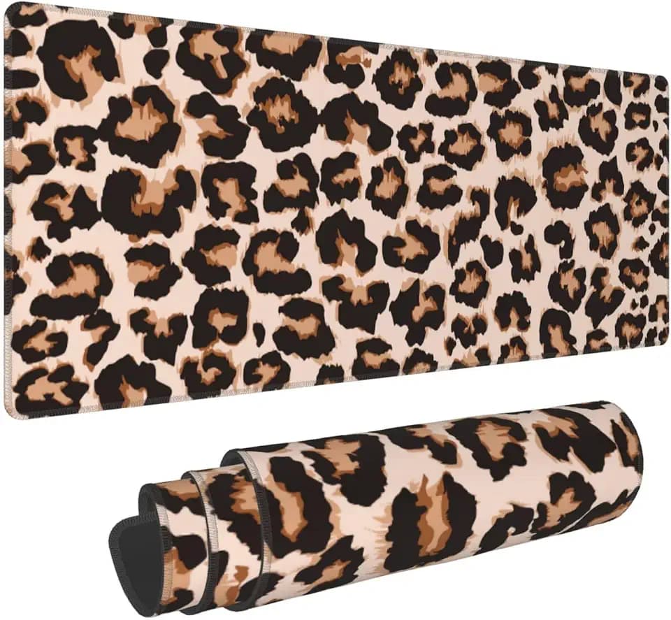 Cheetah Leopard Print Large Mouse Pad & Desk Mat Animal Skin Extended Mousepad Non-Slip Rubber Base Laptop Computer Keyboard Pad for Gaming, Office & Home Decor, XL - 31.5" X 11.8"