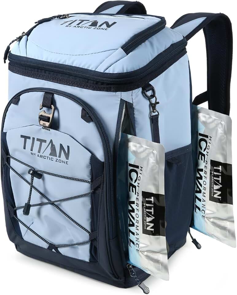 Titan Deep Freeze Ice Wall Backpack Cooler 30 Can Cooler Bag with Ice Packs