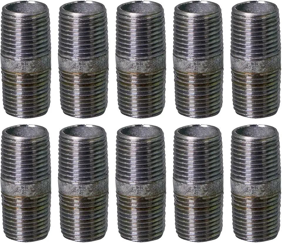 Supply Giant OQHM3420-10 Steel Nipple Pipe, 3/4'' x 2", Galvanized (Pack Of 10), 3/4" x 2"