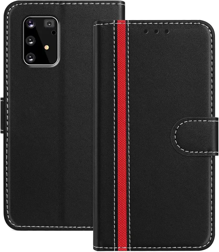 Mo-Beauty Handyhülle Kompatibel mit Samsung Galaxy A91 / S10 Lite /M80S, PU Leder Magnetic Flip Wallet Klappbare Stoßfest Kartenfach Schutzhülle Standfunktion Case Cover Etui für Samsung A91 (Schwarz)
