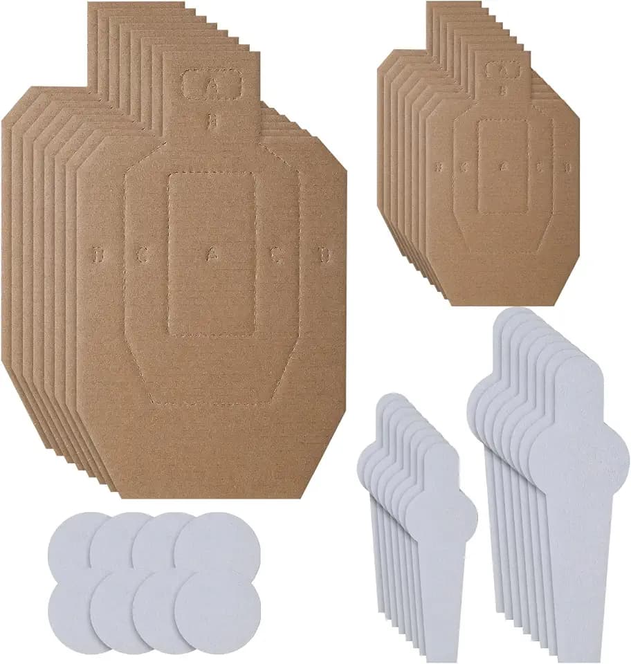 40 Pcs Dry Fire Targets, Reduced Scale Silhouette Shooting Cardboard, 8 Set