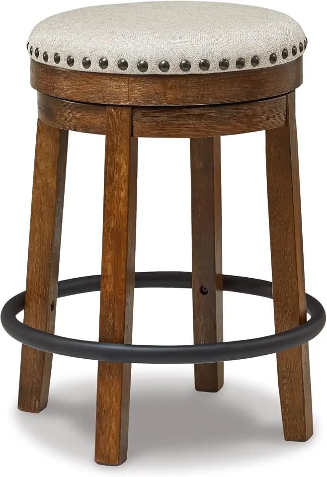 Signature Design by Ashley Valebeck Swivel Counter Height Bar Stool, 24 in