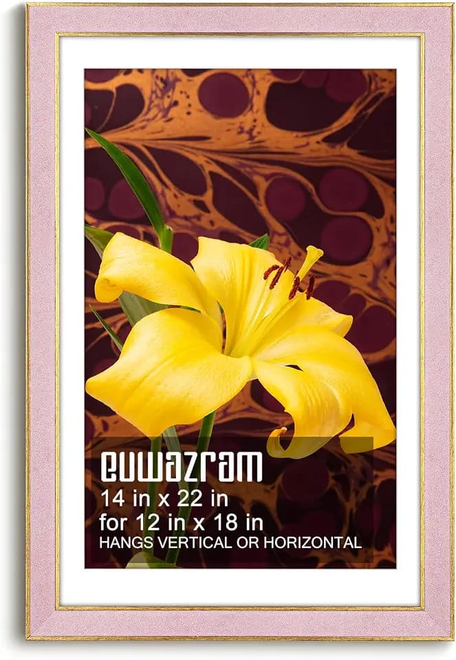 14x22 Poster Frame with Mat for 12x18, Suede Pink