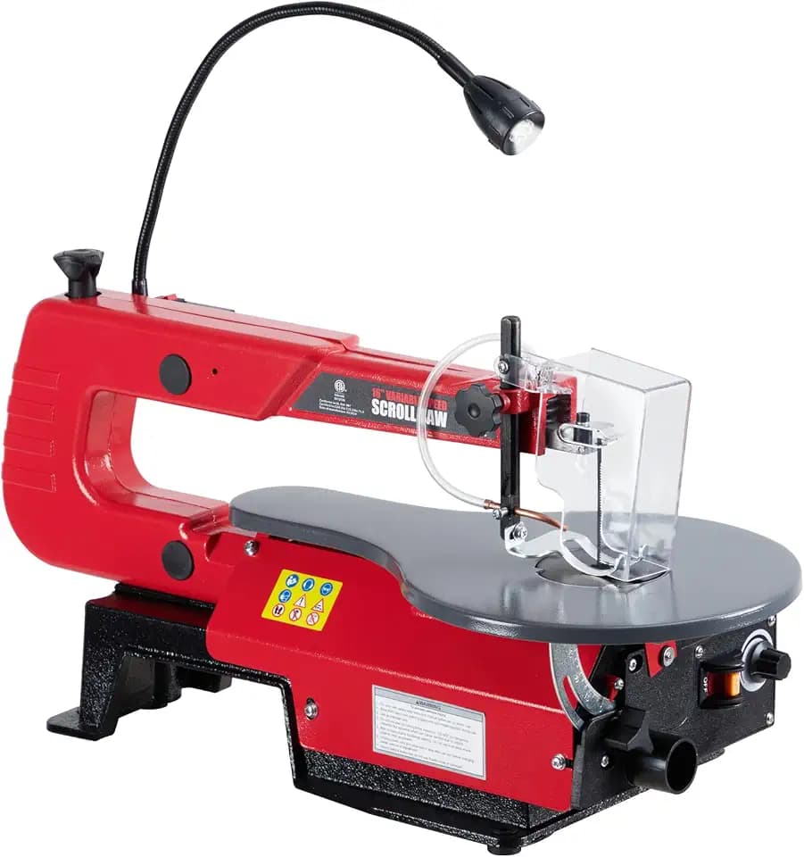 16-Inch Variable Speed Scroll Saw with Oversized Adjustable Tilt Work Table & Led Work Light – Ideal for Precision Woodworking Projects