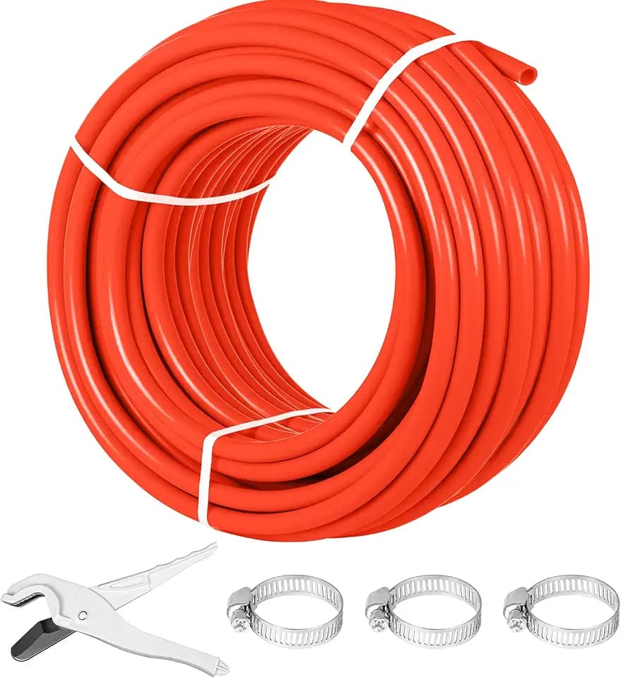 VEVOR Oxygen-Barrier PEX Tubing 300Ft, Red 1/2 Inch Radiant Floor PEX Pipe