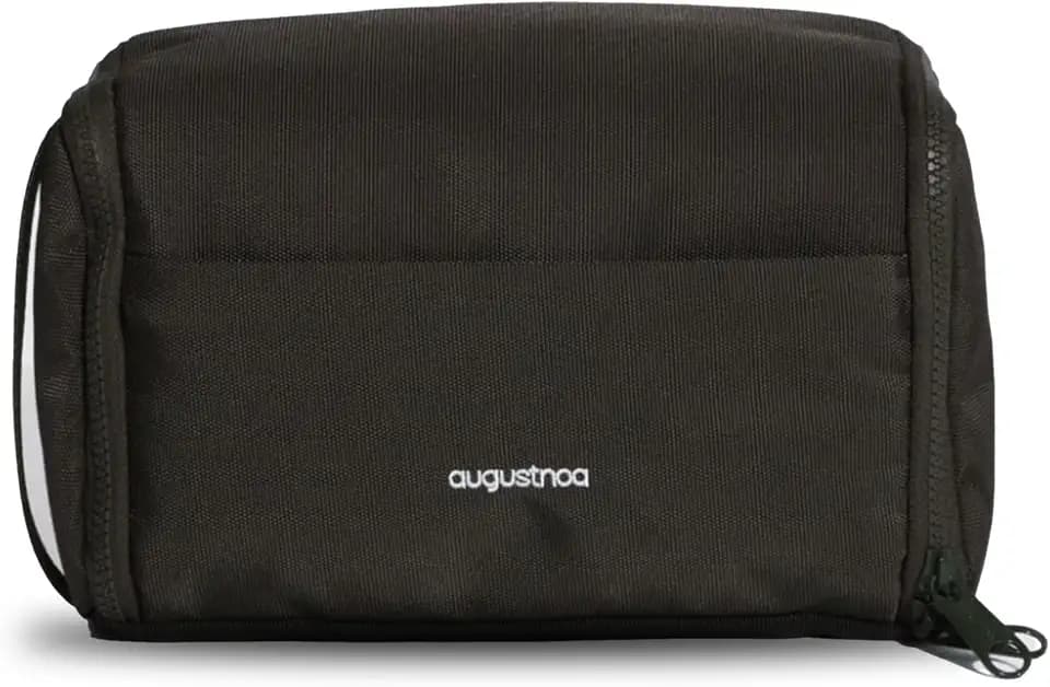 augustnoa Dopp Kit for Men | Travel Toiletry Bag with 11 Pockets & Expandable Side Compartments | Water-Resistant, Eco-Friendly Recycled Material | Compact, Lightweight & Perfect for Travel Essentials