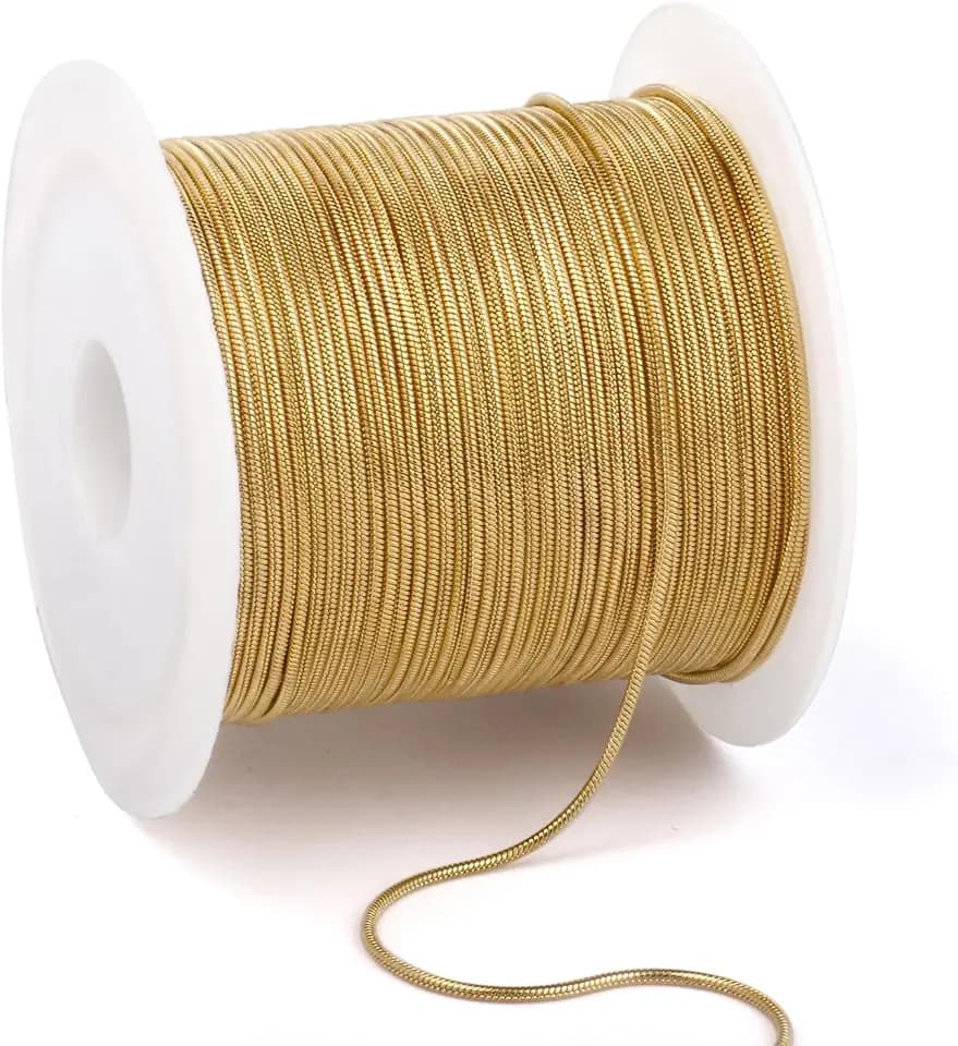 33FT 1mm Thin Stainless Steel Gold Snake Chains Bulk for Jewelry Making