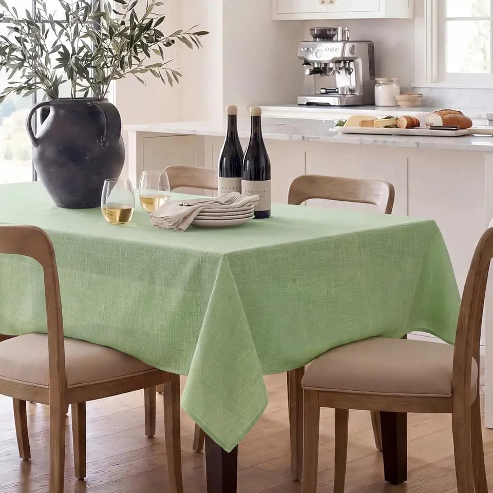 NOVILYS Rectangle Tablecloth with Linen Textured, 60 x 84 Inch, Sage Green