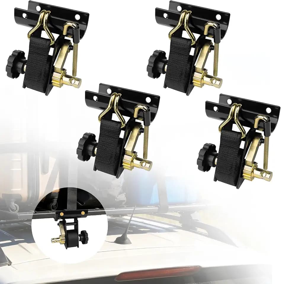 Retractable Ladder Rack Ratchet Straps, 1.5" x7.5' 500LB 4 Pack