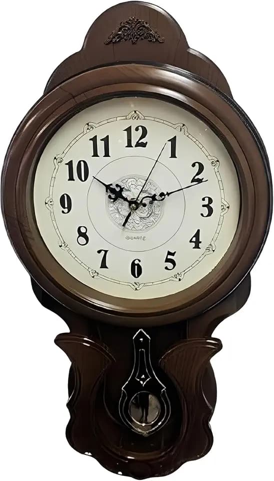 ICE ARMOR 22" H Dark Brown Vintage Style Elegant Wooden Wall Clock Decorative Wall Timepiece Adds Timeless Charm to Any Room Unique Gift Idea