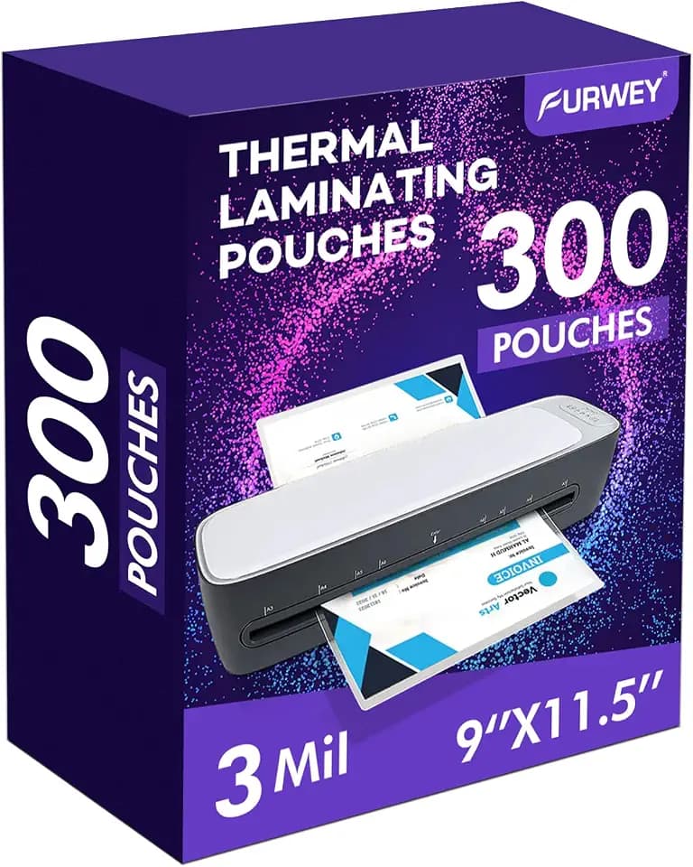 FURWEY Laminating Sheets,300 Pack,3 mil,9x11.5,Thermal Pouches