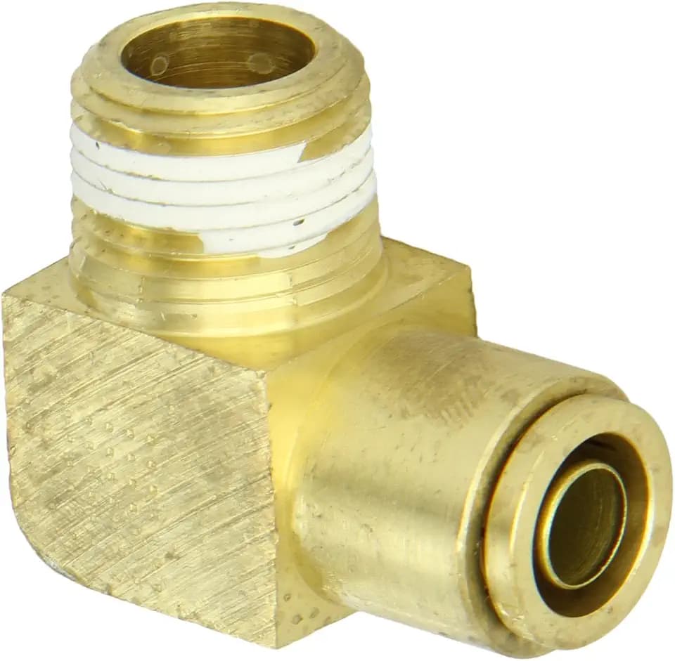 Eaton Weatherhead 1869X8X8 Brass CA360 D.O.T. Air Brake Tube Fitting, 90 Degree Elbow, 1/2" NPT Male x 1/2" Tube OD