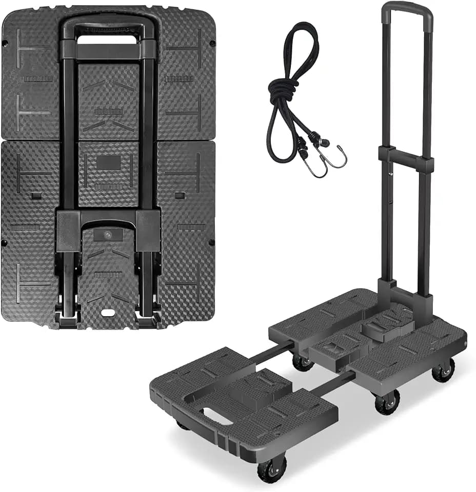 Convertible Hand Truck 550lbs Folding Dolly Cart, 6 Wheel Platform Cart