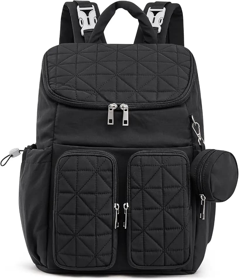 G4Free Diaper Bag Backpack for Moms Dads Travel Baby Bag with Pacifier Case & Insulated Pockets,Black