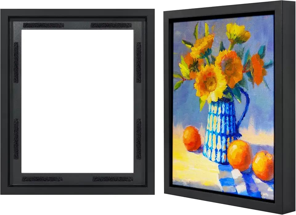 Americanflat 11x14 Canvas Floating Frame - Engineered Wood - Black