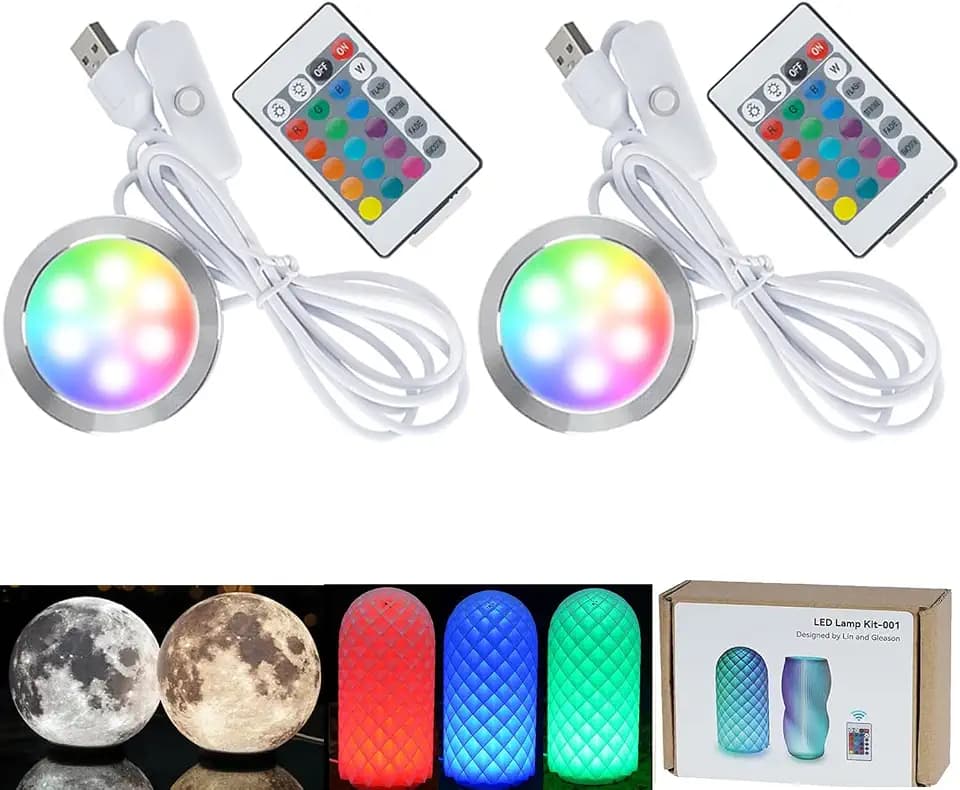 2‑Pack IR RGB LED Lamp Kit 001 for Bambu Lab X1C P1P A1 3D Printer