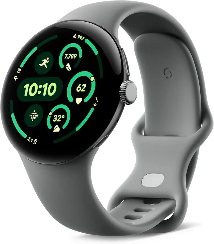 Google Pixel Watch 3 (45 mm) – Android smartwatch with Heart Rate Tracking, Advanced Running from Fitbit, Fitness Insights, 24-Hour Battery – Matte Hazel Aluminium Case – Hazel Band – Wi-Fi