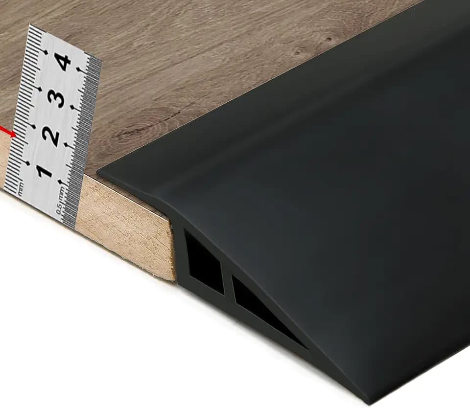 Floor Transition Strip Self Adhesive Vinyl Door Threshold 2/5"to 3/5" Black