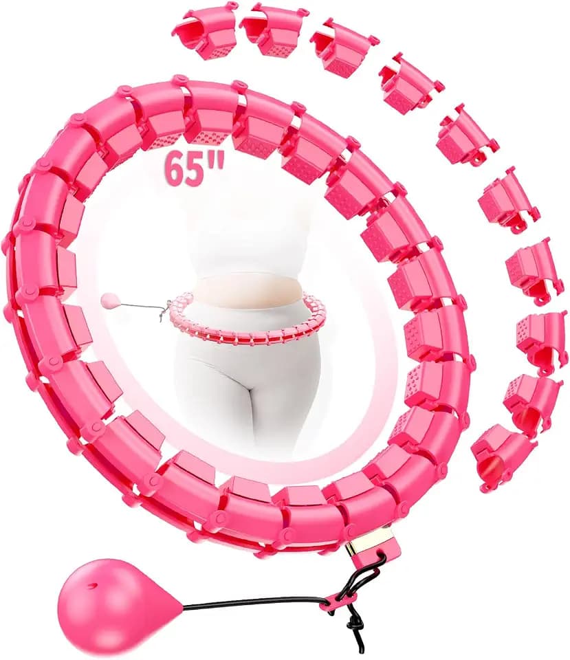 RJOP Weighted Hoop Fitness Circle – 32 Detachable Segments, 65-Inch Plus Size, Efficient Home Fitness and Weight Loss for Adults & Women