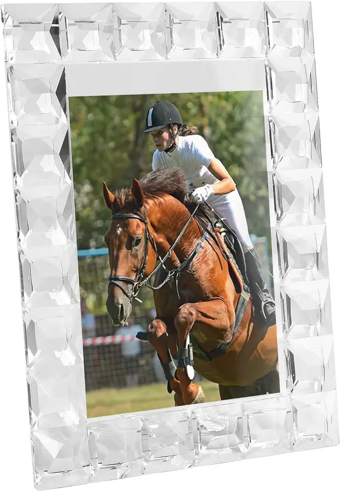 Crystal 5x7Inch Decorative Sparkling Picture Frame, Wedding Frame Tabletop Display, Display Photo 5''x 7'', Comes with Gift Box