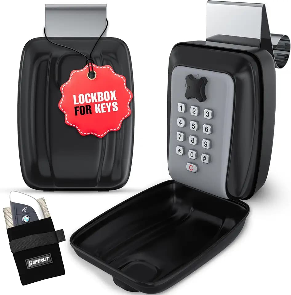 Superlit Car Key Lock Box for Car Window, Turo Key Lockbox RFID Blocker