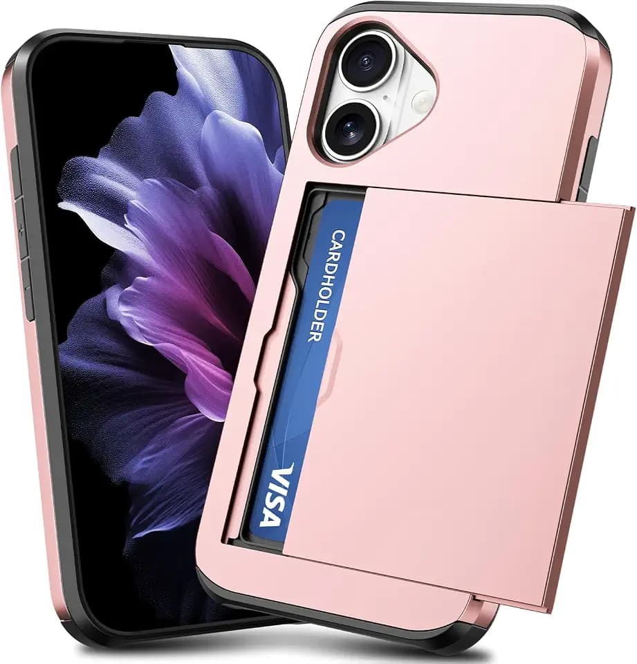 TOPAUX Wallet Case for iPhone 17,2 Credit Card Holder Cover Rose Gold