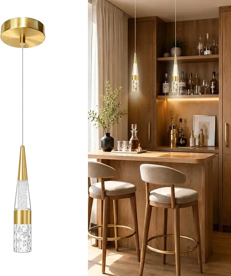 Mini Gold Pendant Light for Kitchen Island, Modern Decorative