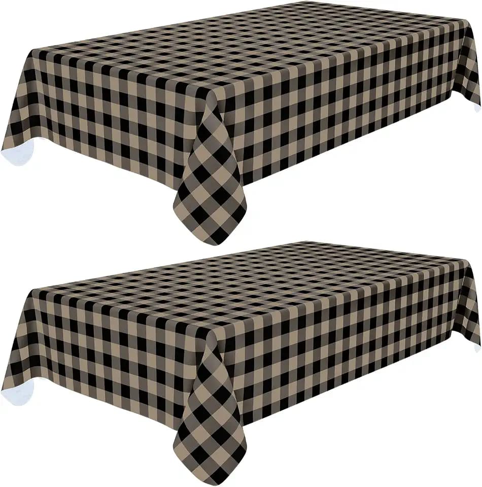 Smiry 2 Pack Tablecloth, Vinyl Tablecloths with Flannel Backing, 54"x78"