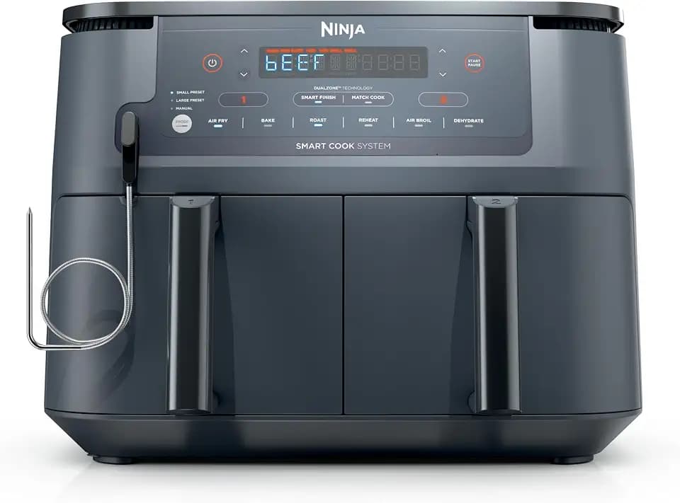 Ninja Foodi Air Fryer, 10 Qt DualZone Smart XL, 6-in-1, Grey, DZ550GY
