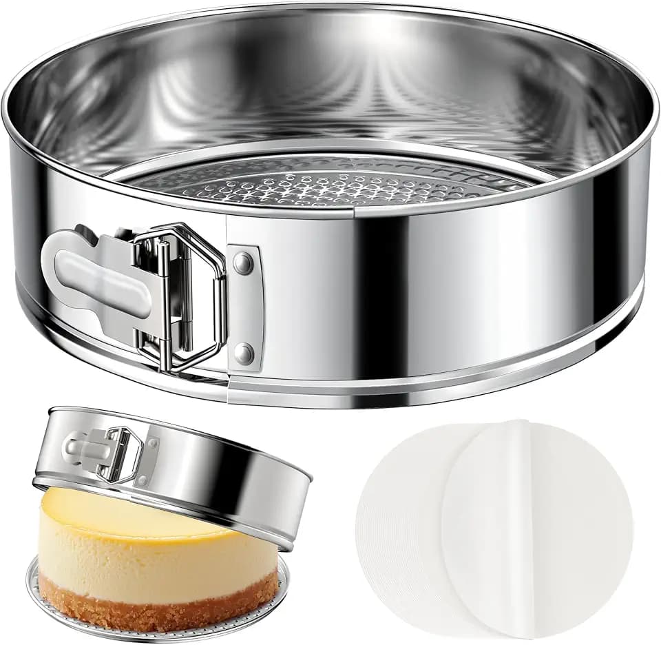 ZeroPone 9 Inch 304 Stainless Steel Springform Pan with Removable Bottom