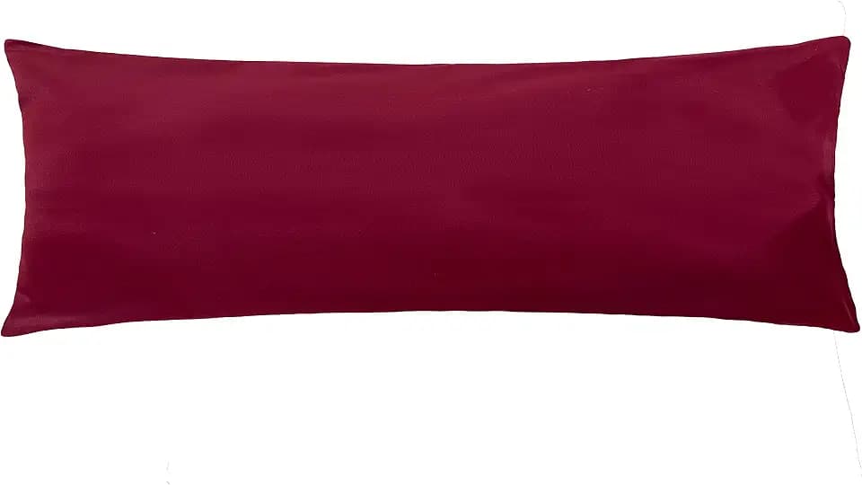 iMaylex Soft Brushed Microfiber Fabric Zipper Pillow Case, Cozy and Lightweight, Easy Care, Wine Red, Body, 20" x 72"