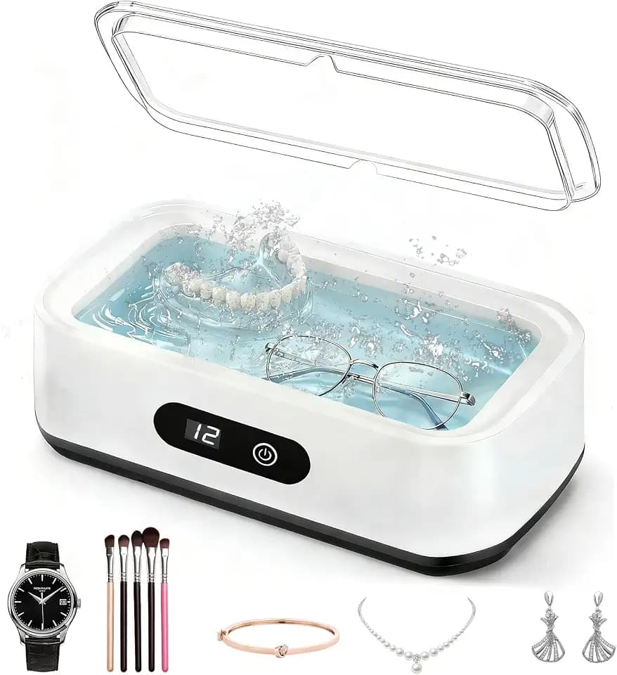 Ultraschallreinigungsgerät,650ml Brillenreinigungsgerät,40W Schmuckreiniger Ultraschall,Ultraschallreiniger mit 3 Zeitfunktionen für Brillen,Schmuck,Zahnersatz,Ultraschallreiniger Brille