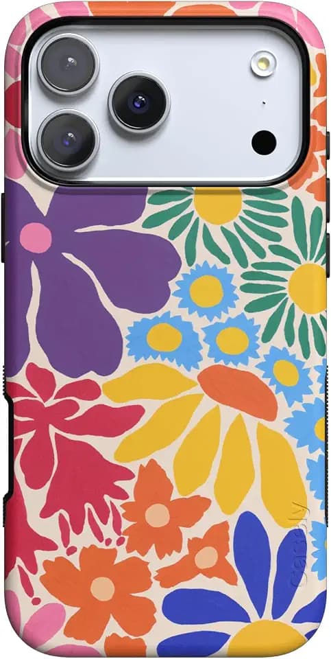 Casely iPhone 17 Pro Case | Flower Patch | Multi-Color Floral | Bold Protective Design | Compatible with MagSafe