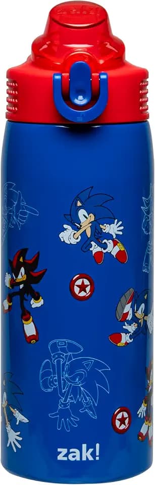 Zak Designs Sonic the Hedgehog Sage 19oz Leak-Proof Straw Kids Water Bottle