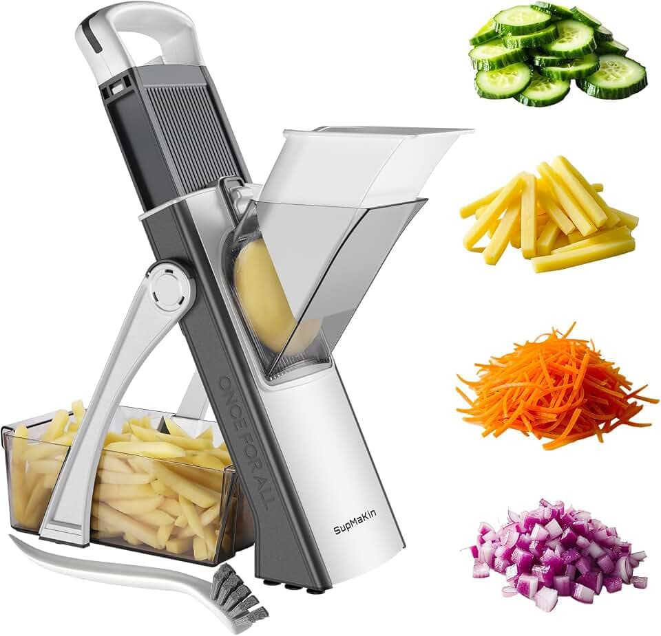 SupMaKin Safer Mandoline Slicer for Kitchen, XL Adjustable Vegetable Slicer