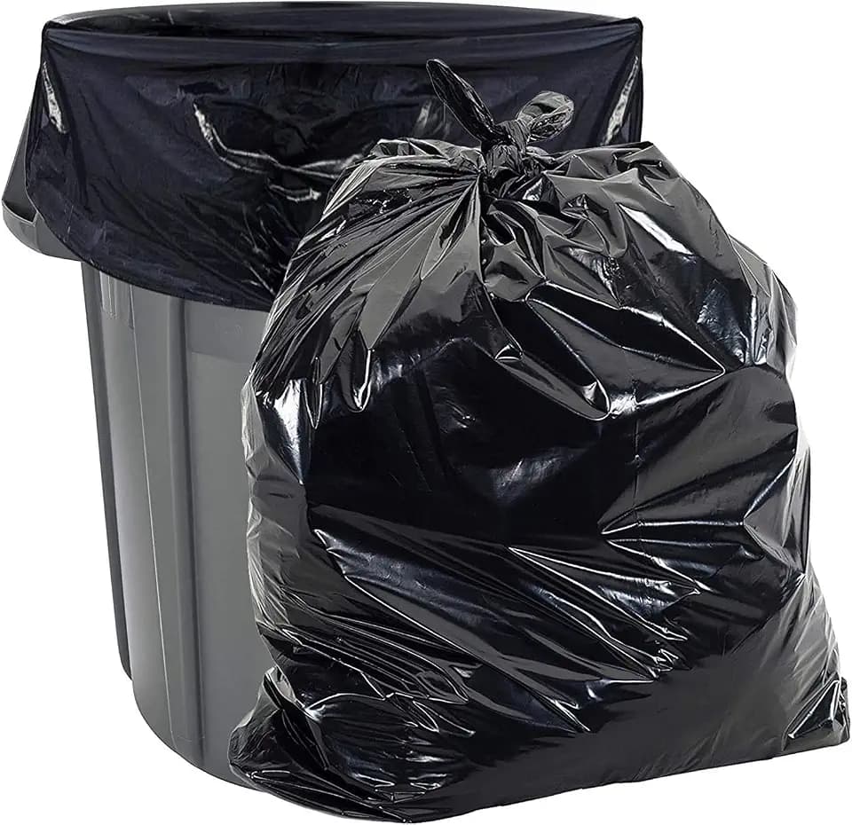 Aluf Plastics 40-45 Gallon Trash Bags (2 MIL - Pack of 50) 40" x 46" - Large Heavy Duty Can Liners - Plastic Black Garbage Bags for Lawn, Leaf, Contractor, Yard, Outdoor use