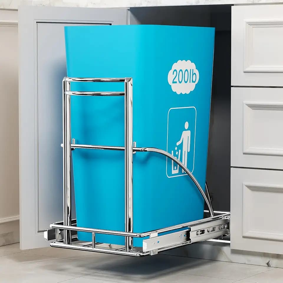 Under Sink Trash Can Pull Out, Fits 7-13 Gal/50 Qt Bins