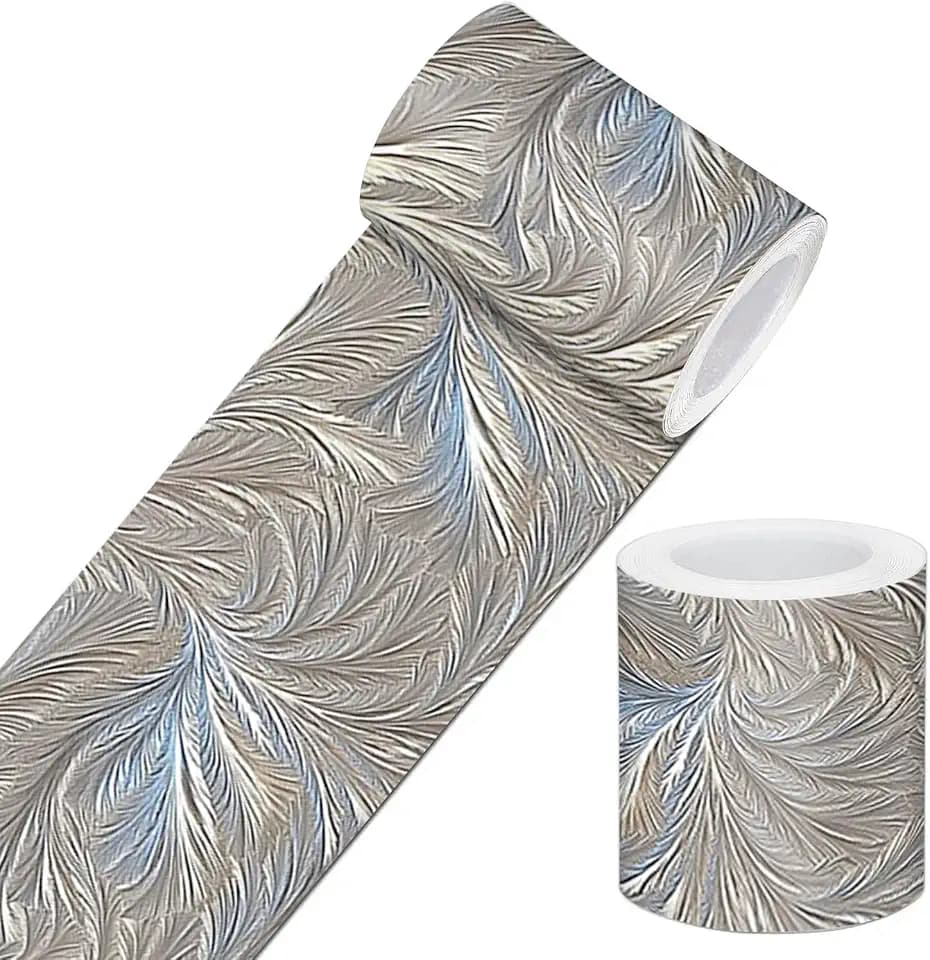 IVN Wallpaper Border Peel and Stick Wall Feather Texture 4x196 Inch