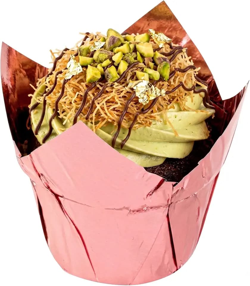 Restaurantware Cupcake Liners 50 Pack of 3.9 oz Foil Paper Baking Cups Oven-Safe Muffin Liners Disposable Greaseproof Ramekins Heavy-Duty for Appetizers and Cheesecakes