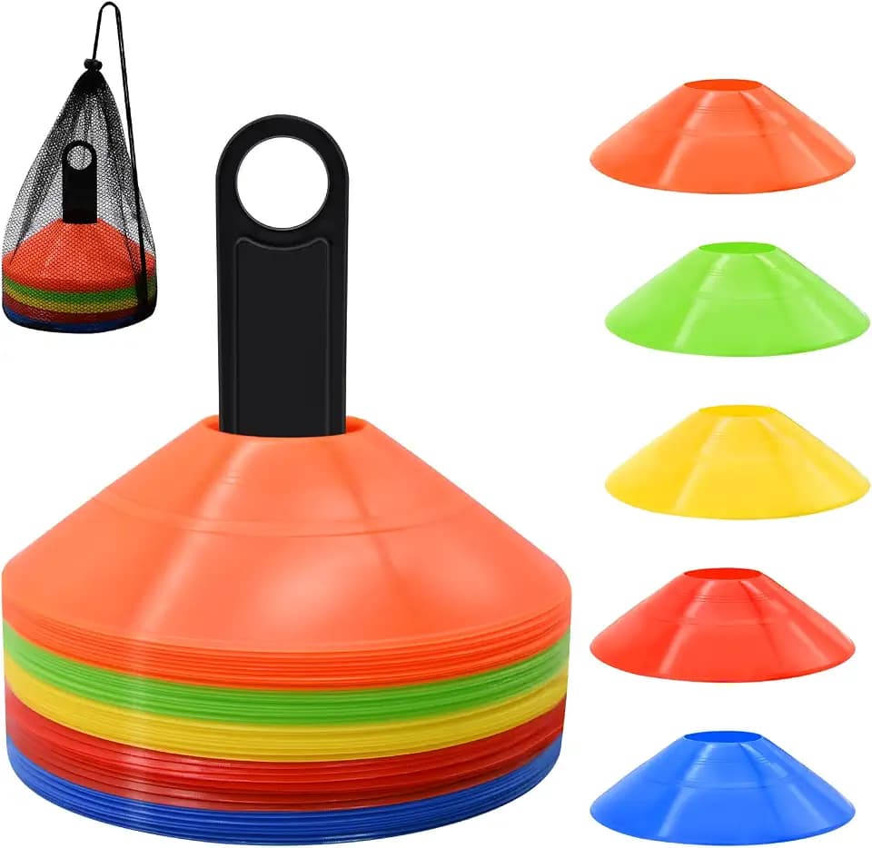 25/50/100pcs Disc Cones, Agility Soccer Cones with Carry Bag and Holder