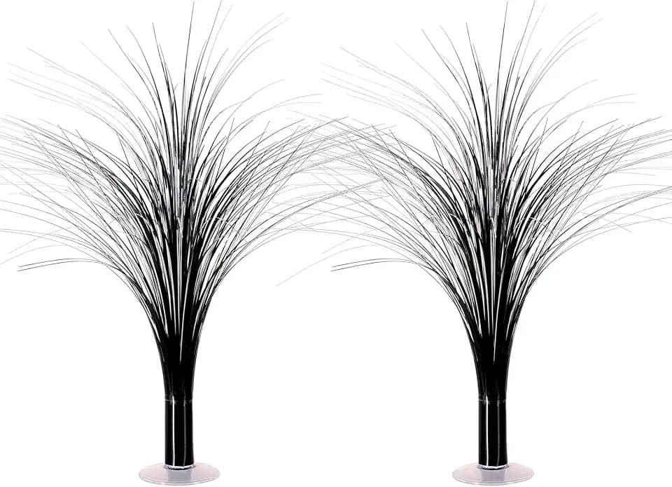 Beistle 2-Pack Metallic Spray Centerpiece, Sleek Black Decoration for New Years, Awards Night, & Birthday Parties, Table Decor for Special Events, 19”