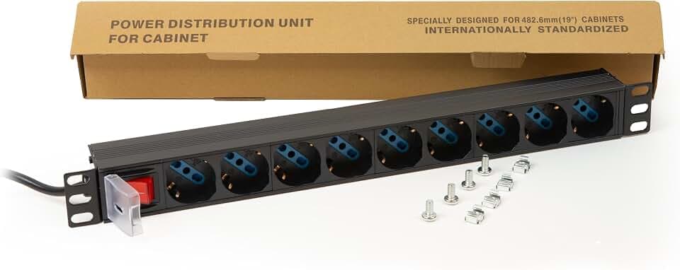 'Link lk10053 Mehrfachsteckdose-Rack 19 9 italienische Universal-Steckdosen mit Schalter Stecker 16 A