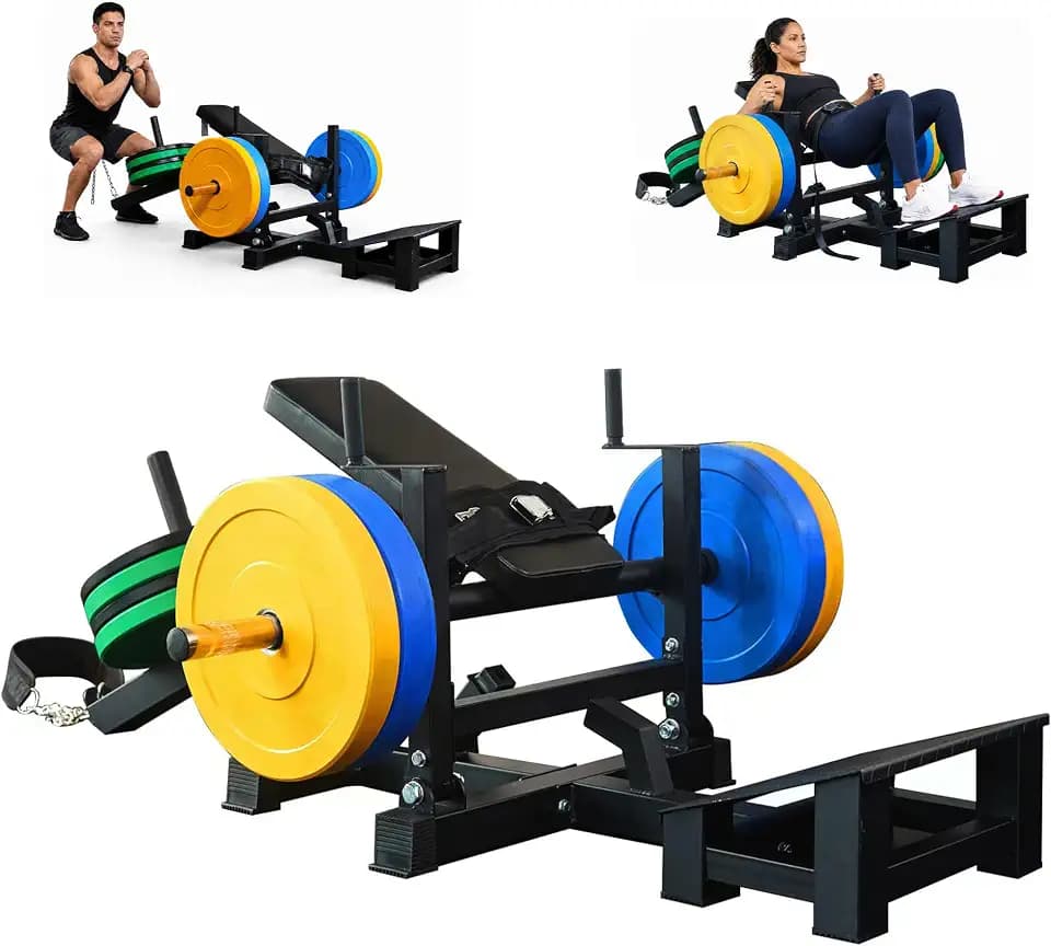 Hip Thrust Machine, Plate-Loaded Glute Bridge Machine, Heavy Duty Glute Builder for Home Gym,Butt Shaping and Building Glute Muscles Sports Training-Completely Upgraded